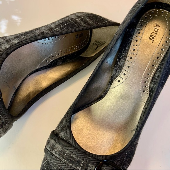 Apt 9 Madi Black Grey Plaid Tartan Heels Stiletto Size 8M - Picture 15 of 15